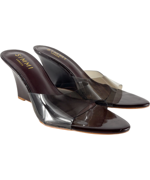 SIMMI Belize Mule Wedges Brown UK 5