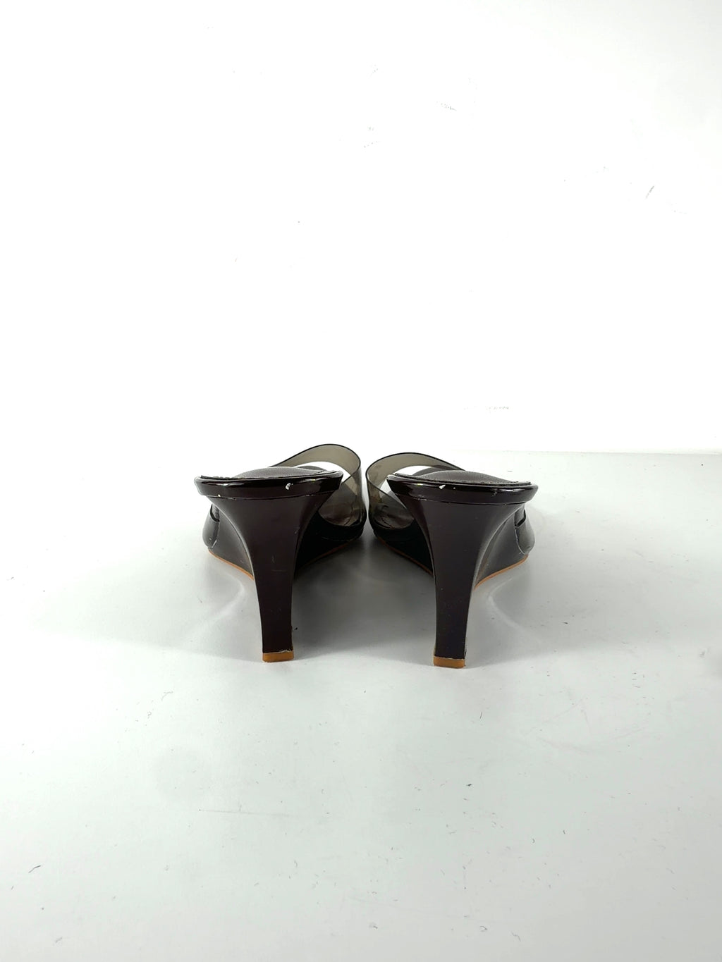 SIMMI Brown Belize Brown Patent Mule Wedges, size UK 5 EU 38 👠 — back