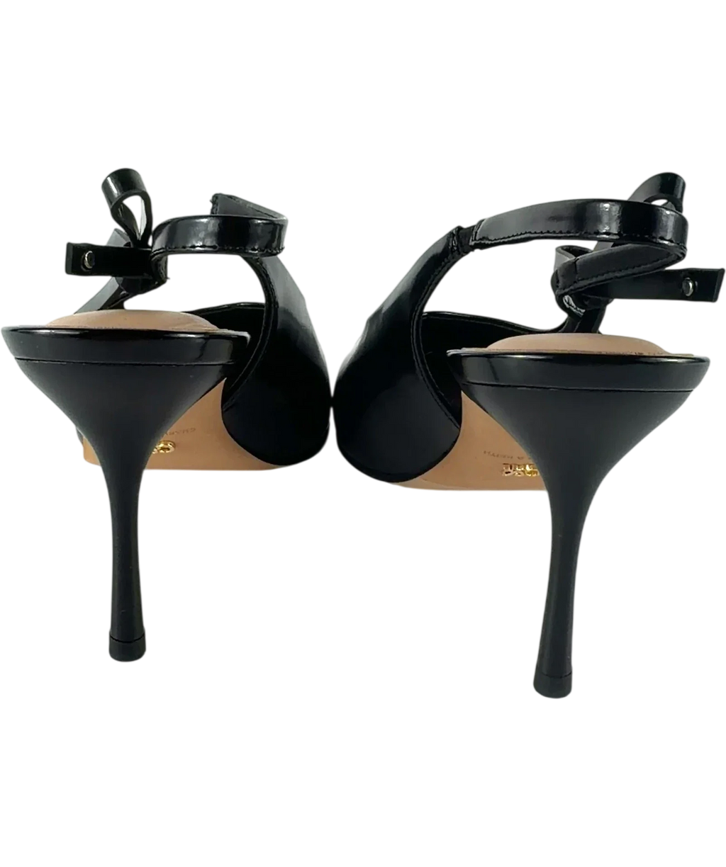 Charles & Keith Black Pointed Slingback Heels UK 5 — Back