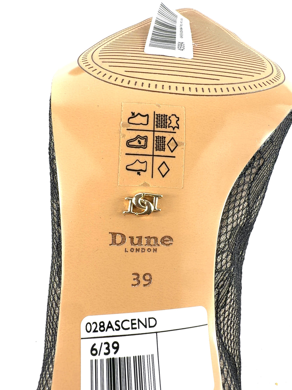 Dune Black Ascend, size UK 6 EU 39 👠 — fabric detail