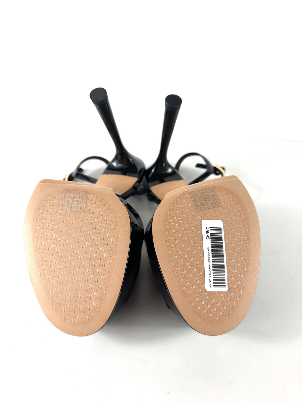 Charles & Keith Black Francesca Patent Leather Peep-Toe Platform Heels, size UK 5 EU 38 👠 — view 8