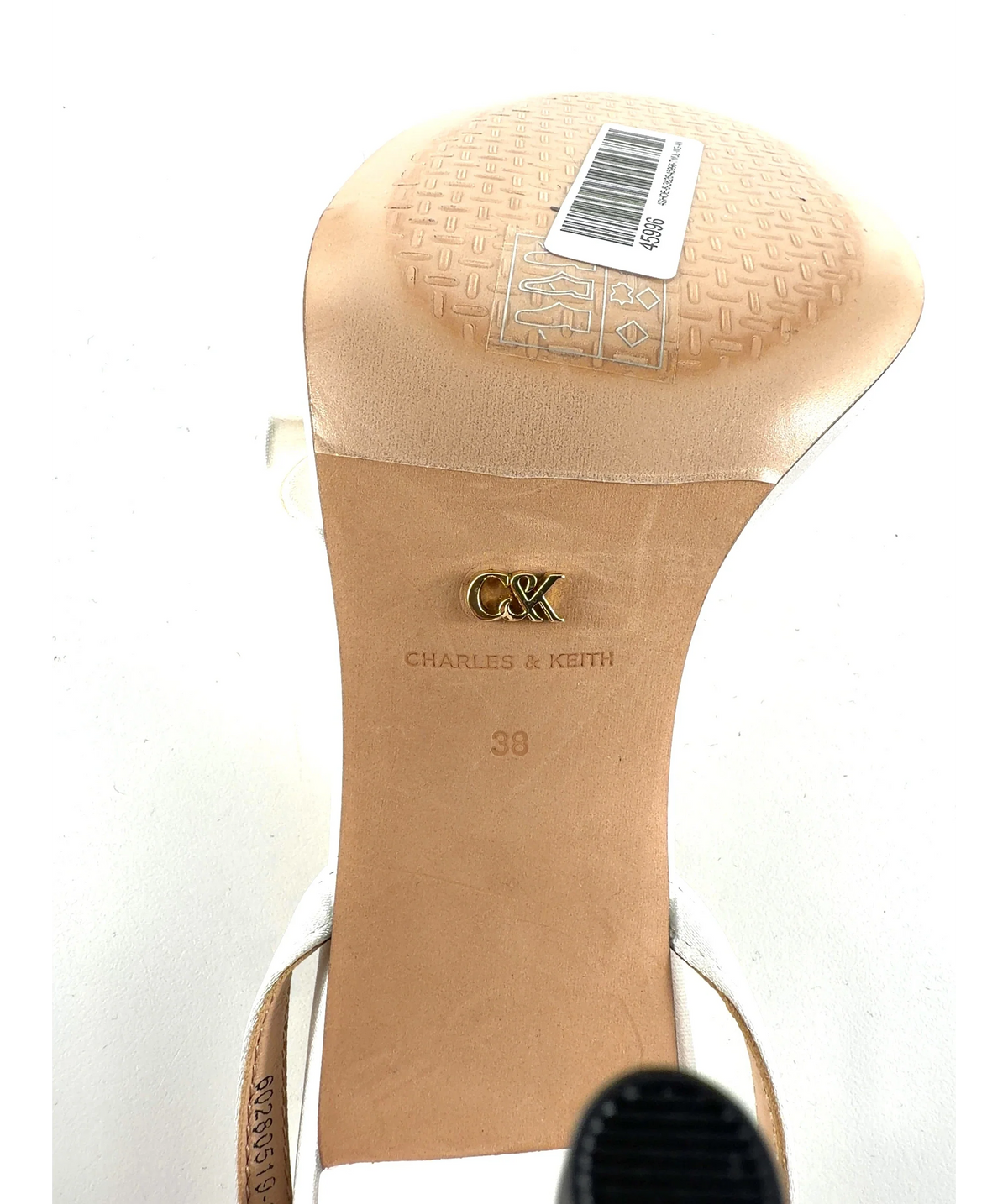 Charles & Keith Jessy Bow Ankle-Strap Sandals White UK 5 — Brand