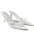 SIMMI White Jerez-5 White Mesh Heeled Mules, size UK 5 EU 38 👠 — front