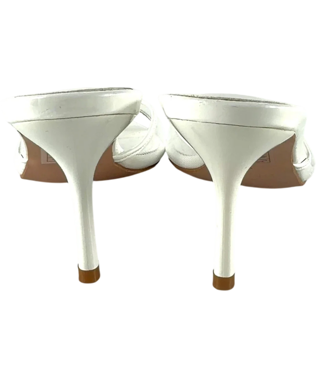 SIMMI Jerez-5 White Mesh Heeled Mules UK 5 — Back