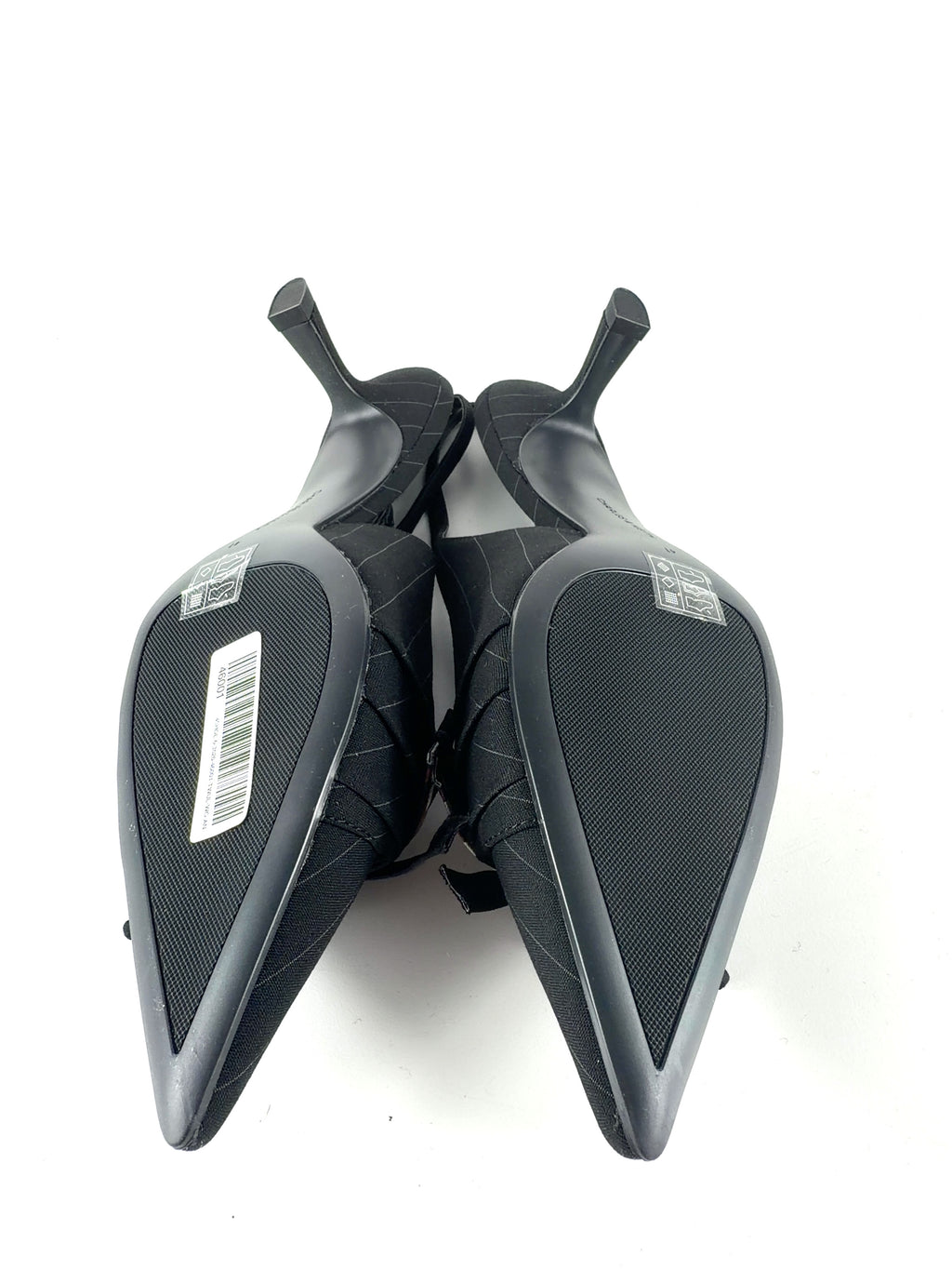 Charles & Keith Black Satin Printed-Bow Pointed Slingback Pumps, size UK 8 EU 41 👠 — view 8