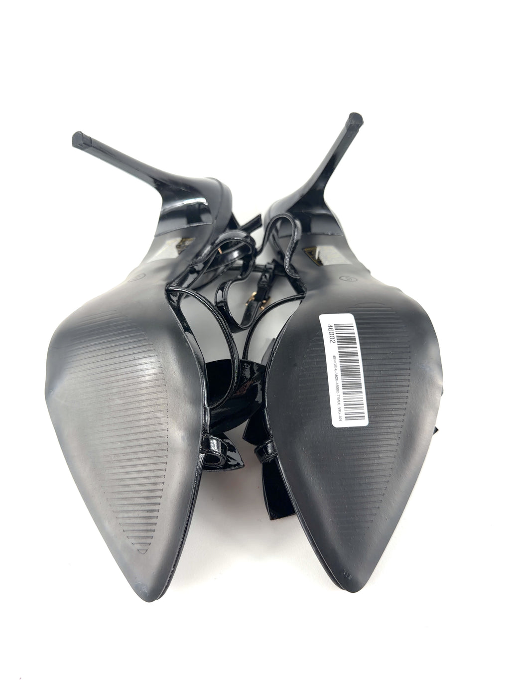 Public Desire Black Ondine Black Patent 3D Floral Barely There Stiletto High Heels, size UK 6 EU 39 👠 — additional view