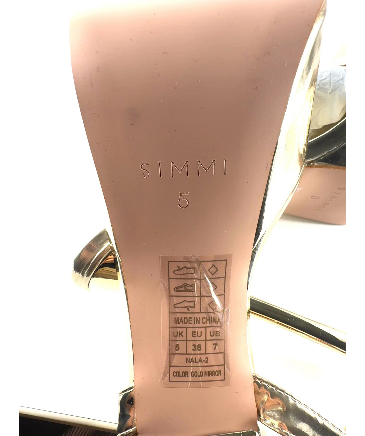 SIMMI Metallic Nalai Gold Mirror Platform Heeled Sandals Uk 5 UK 5 EU 38 — Materials