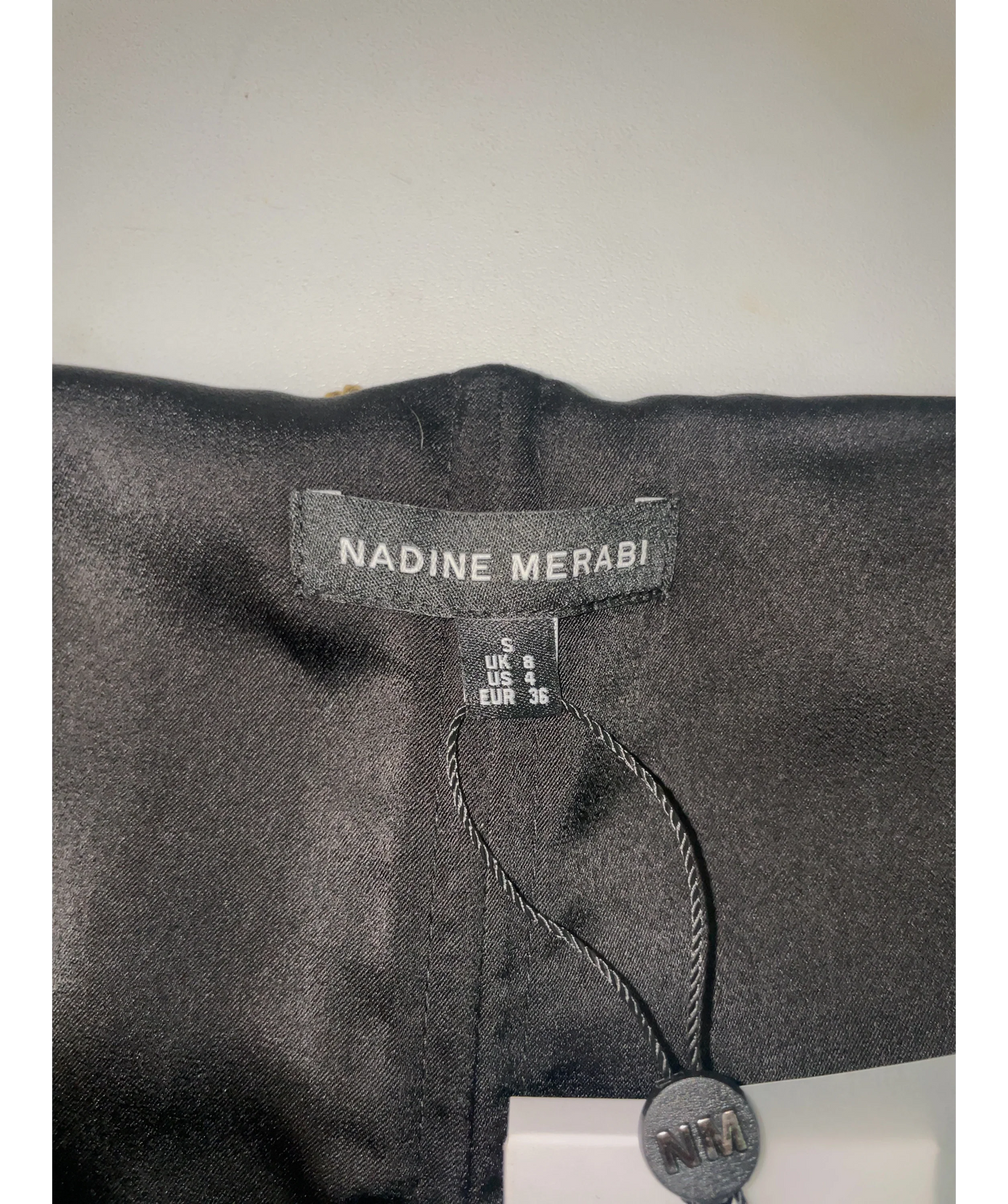 NADINE MERABI Black Abigail, size UK 8 — detail