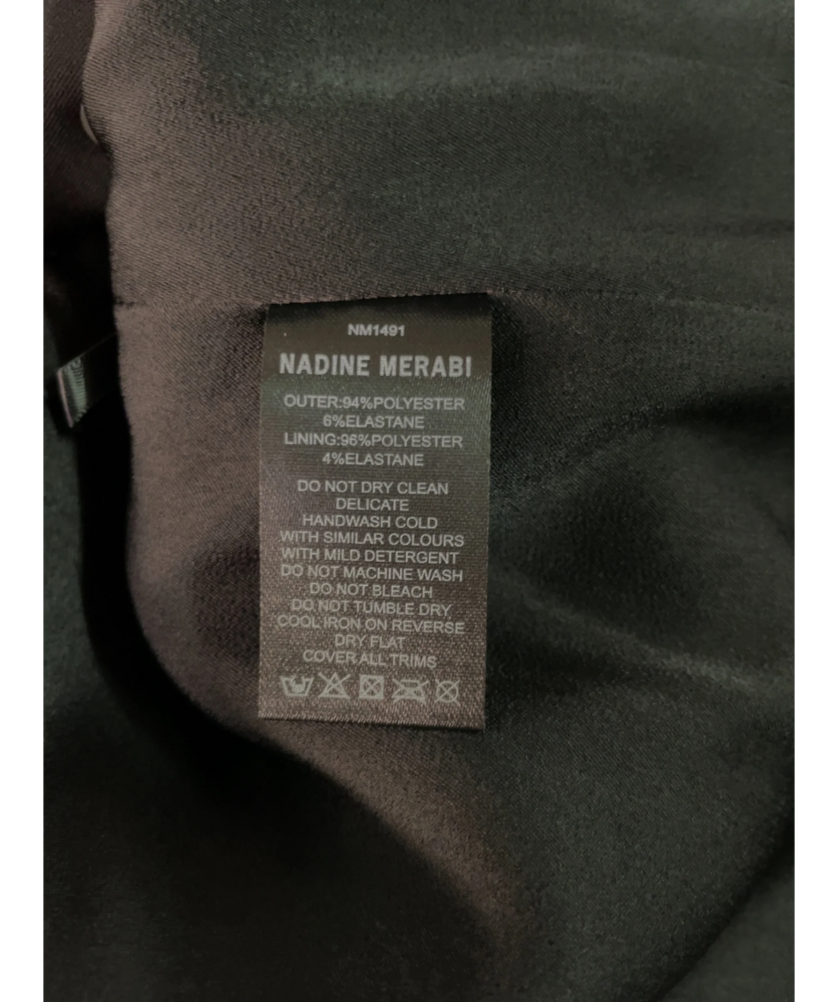 NADINE MERABI Black Abigail, size UK 8 — label