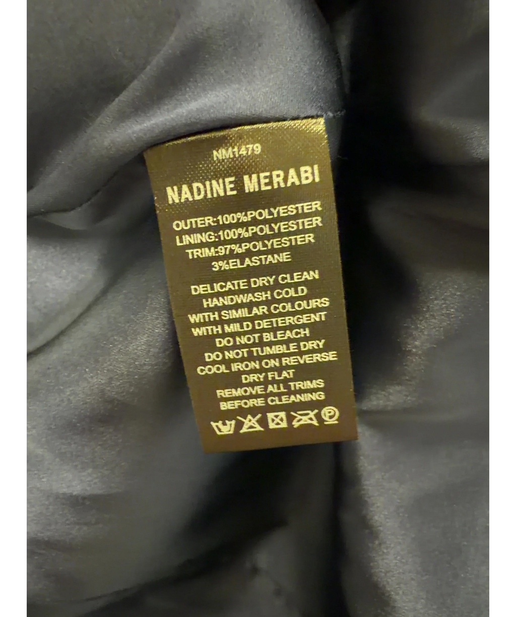 NADINE MERABI Blue tailored navy blazer, size UK 6 — label