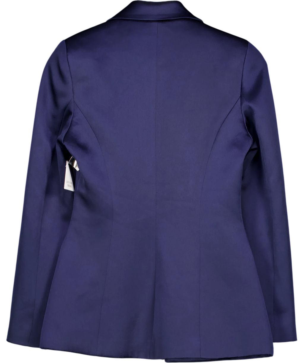 NADINE MERABI Blue tailored navy blazer, size UK 6 — back