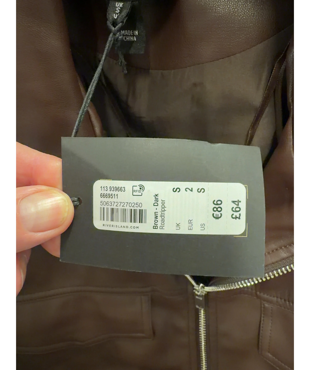 River Island Brown Colour, size UK S — label