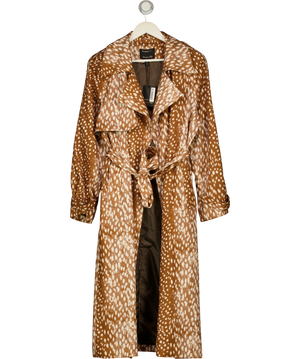 River Island Brown Deer Print Duster Coat UK 10