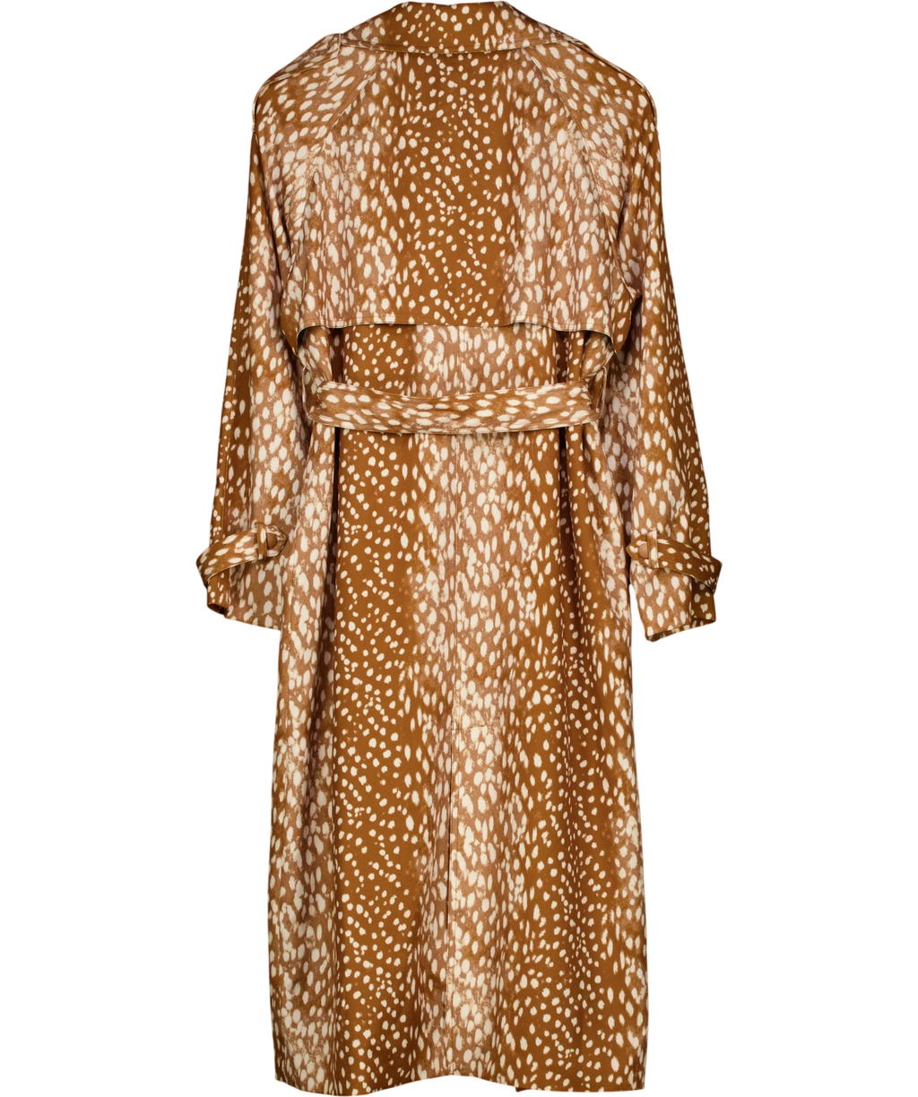 River Island Brown Brown Deer Print Duster Coat, size UK 10 — back