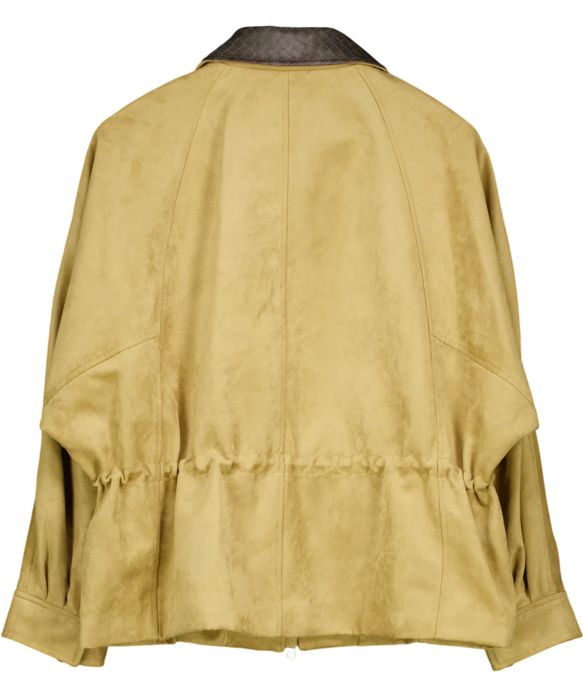 M&S Beige Suedette Collared Peplum Utility Jacket, size UK M — back