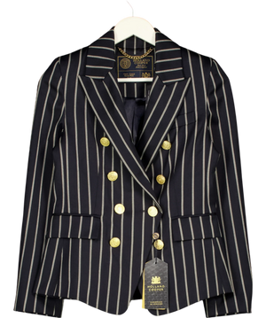 Holland Cooper Knightsbridge Blazer Ink Navy Wide Stripe UK 8