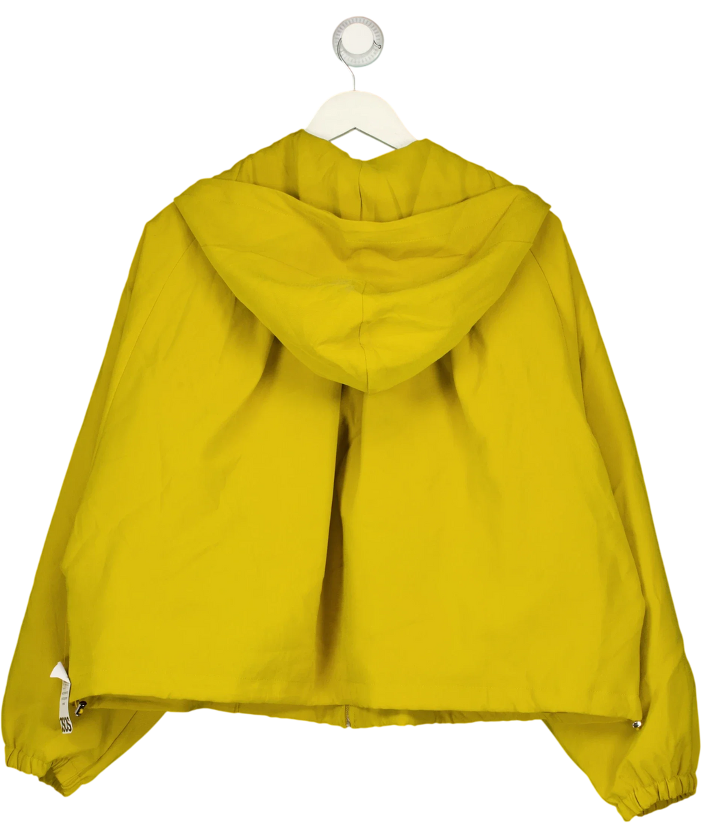 ASOS yellow cropped hooded modal-blend zip-through jacket, size UK S — back