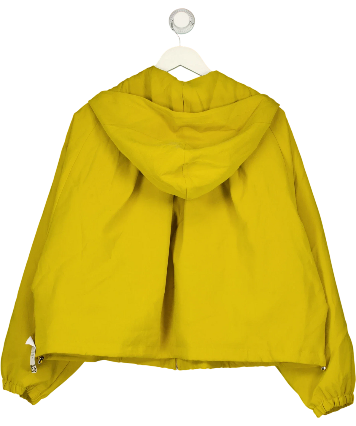 ASOS yellow cropped hooded modal-blend zip-through jacket, size UK S — back