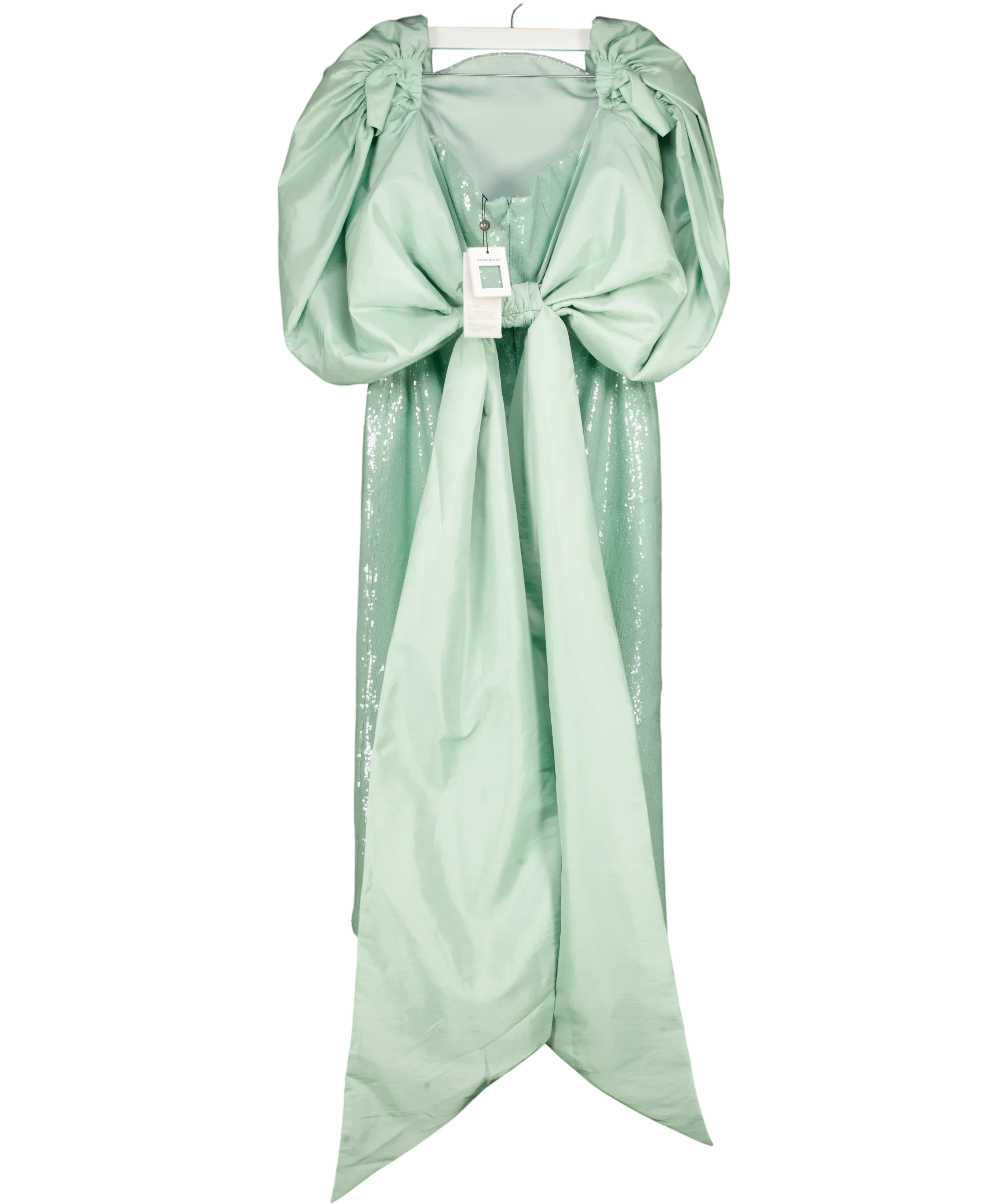 NADINE MERABI Green Layla Mint Dress, size UK 10 — back