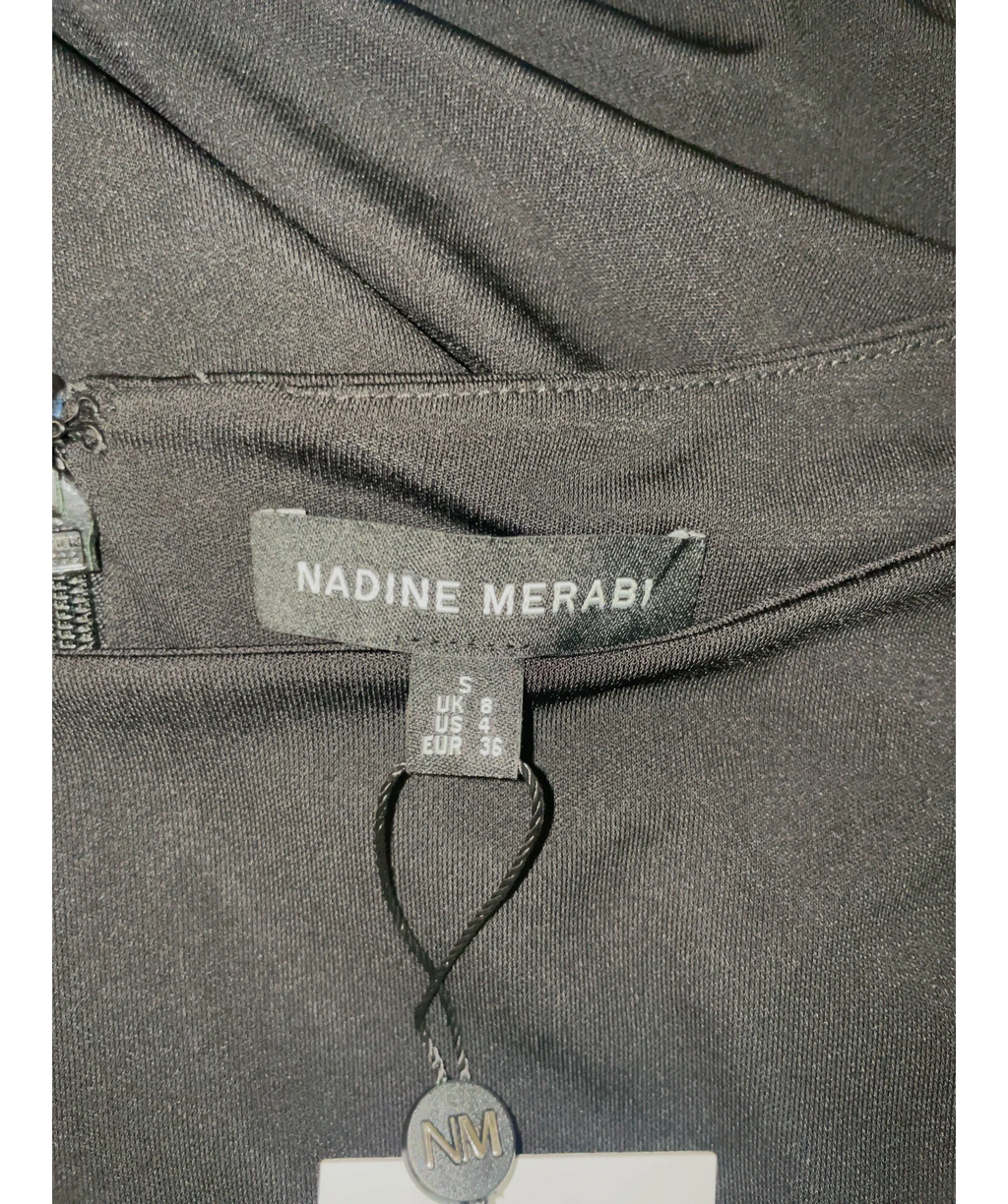 NADINE MERABI Black Romy Black Dress, size UK 8 — detail