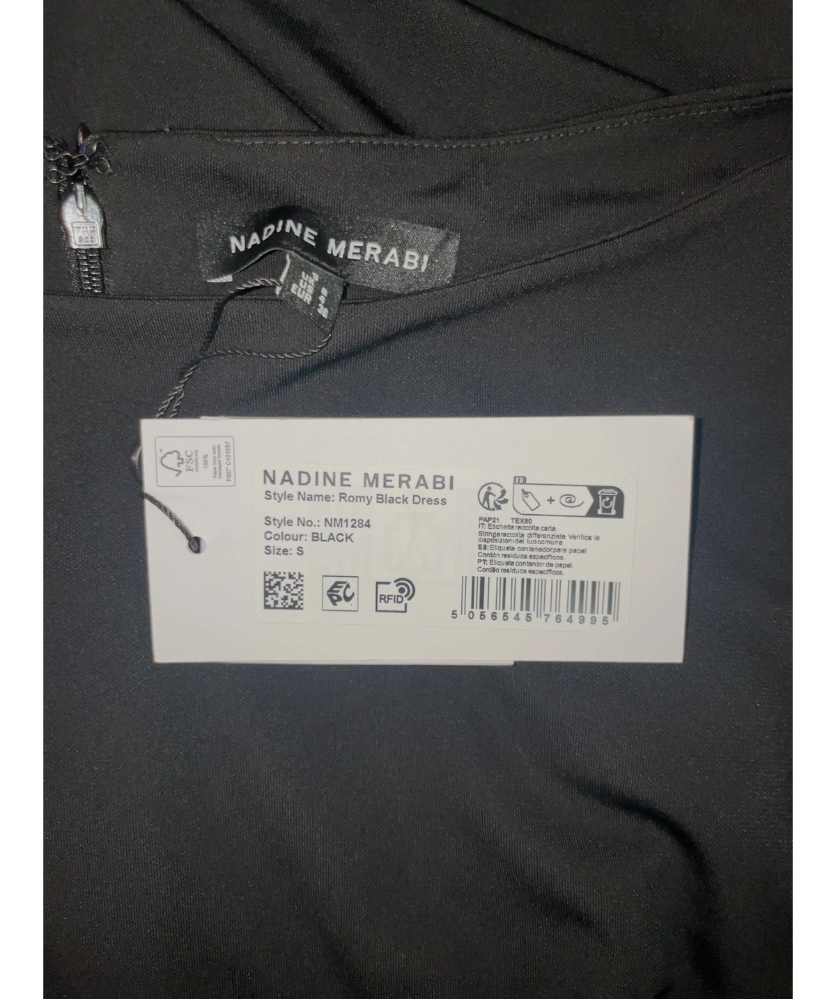 NADINE MERABI Romy Black Dress UK 8 — Size