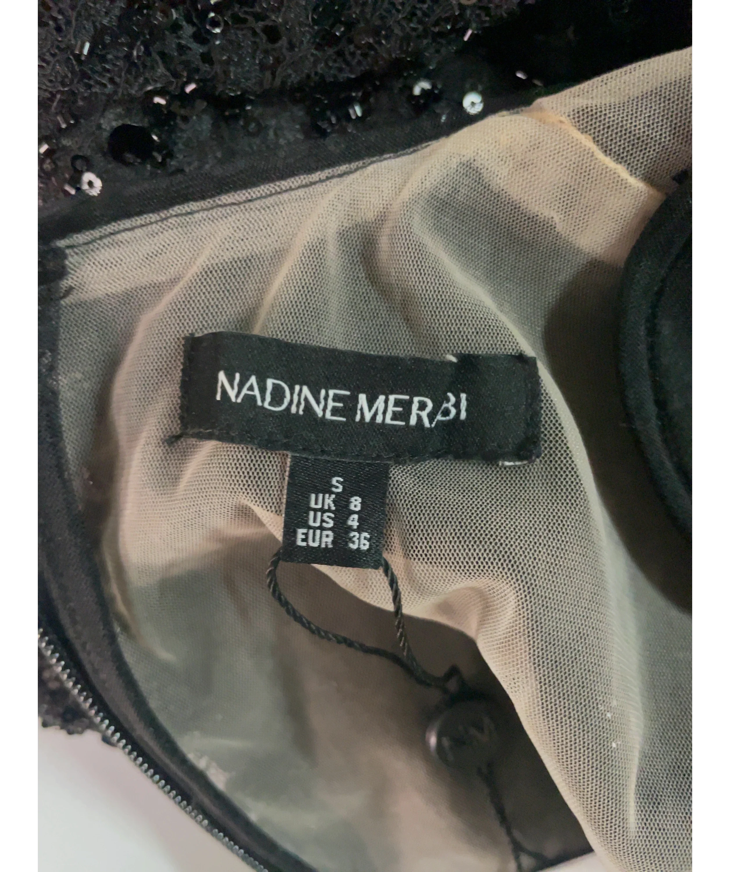 NADINE MERABI Black Colour, size UK 8 — detail