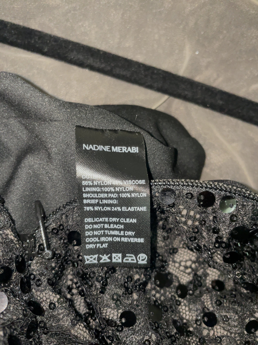 NADINE MERABI Black Colour, size UK 8 — label