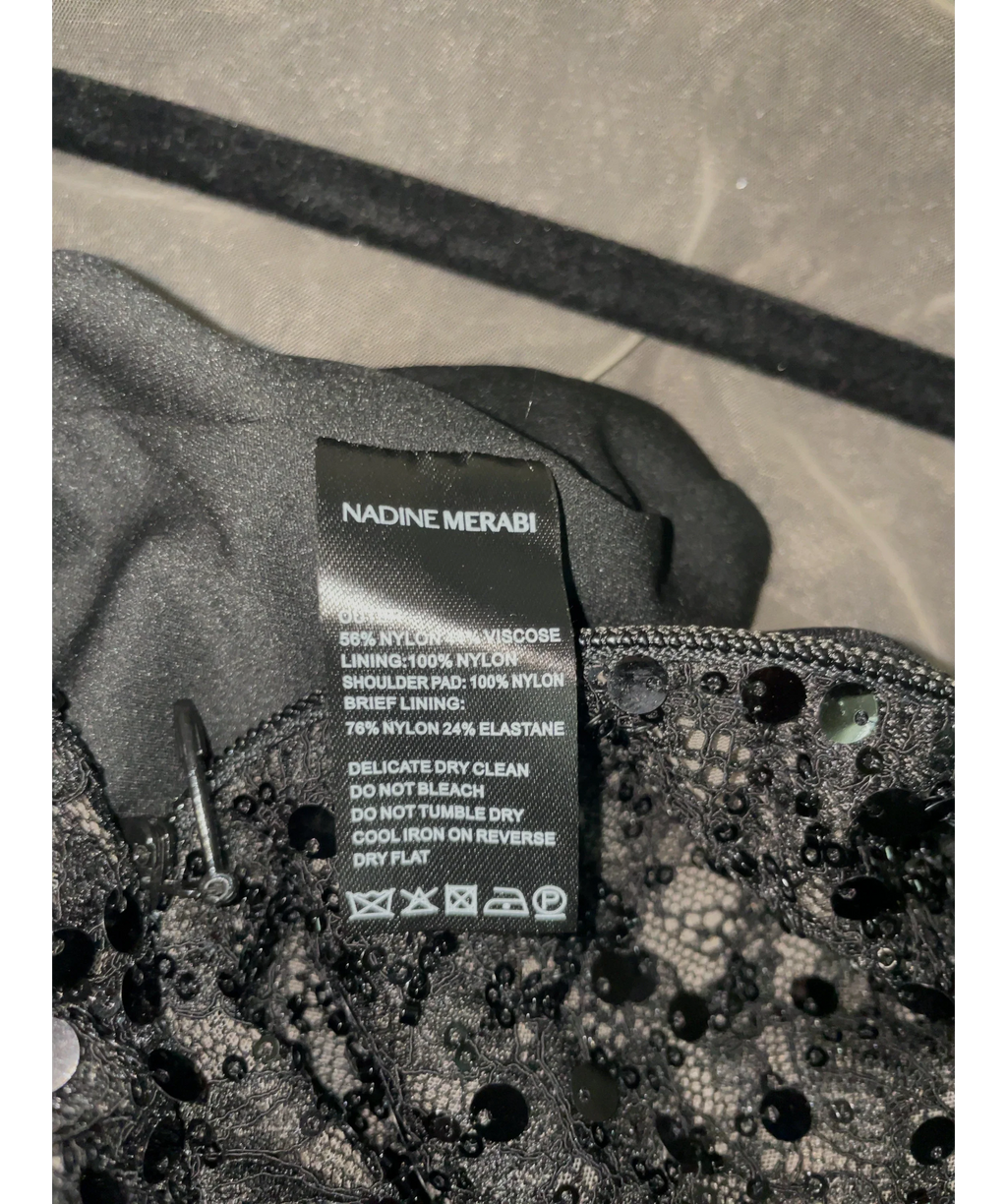 Nadine Merabi Neve Black And Nude Sequin Maxi Dress UK 8 — Materials