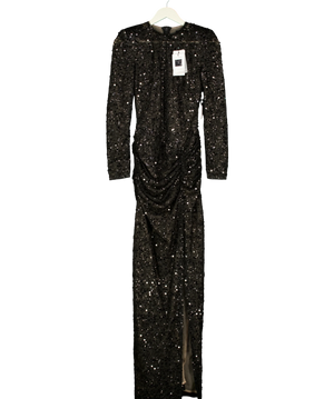 Nadine Merabi Neve Black And Nude Sequin Maxi Dress UK 8