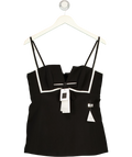 NADINE MERABI Black Anais Black Top, size UK 10 — front