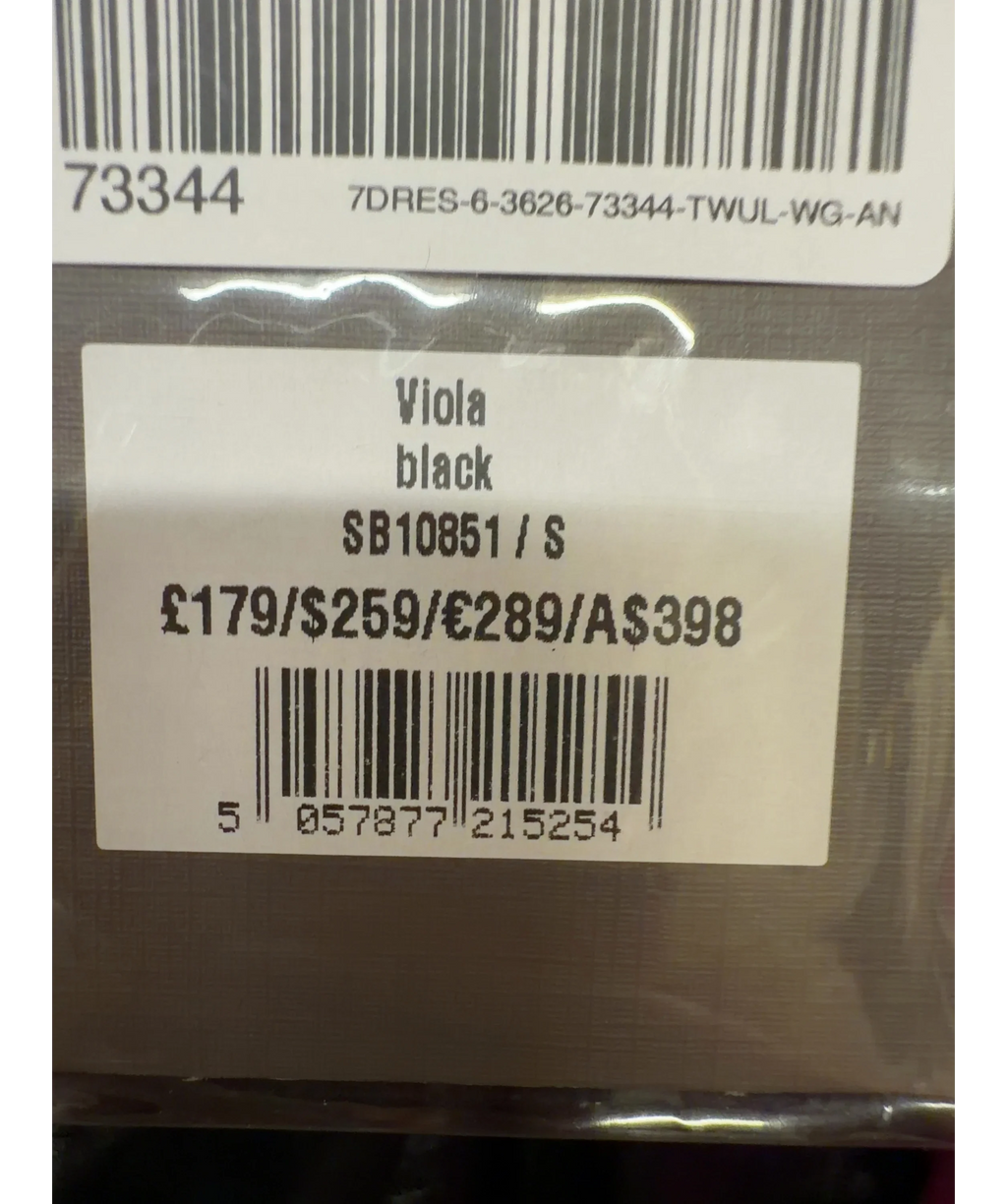 House of CB Black Viola, size UK S — label