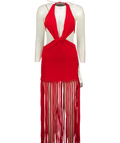 BBXBRAND Red Cut Out Tassel Dress, size UK 8 — front