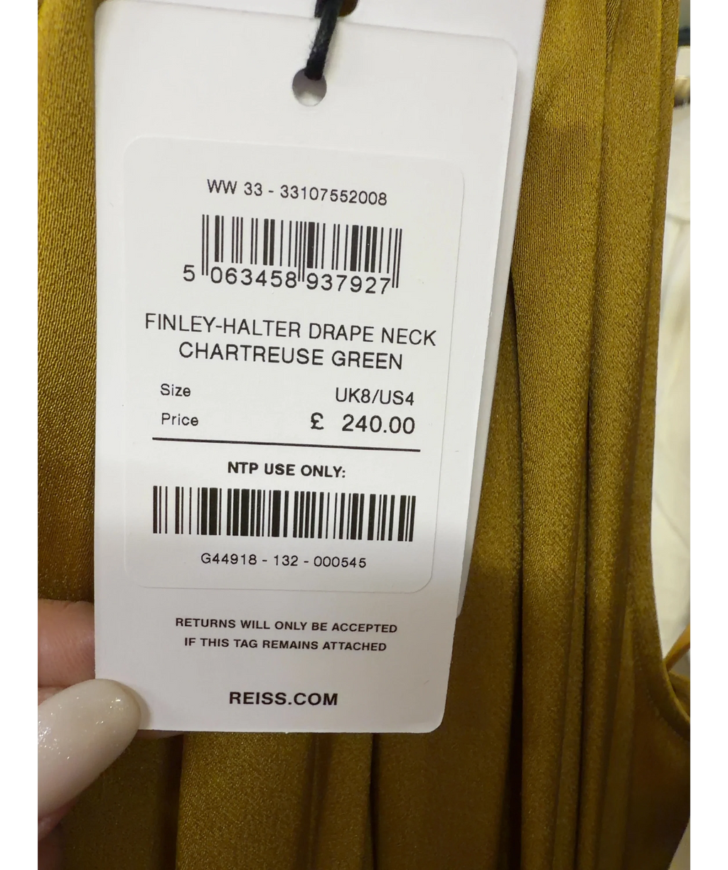 REISS chartreuse Colour, size UK 8 — label