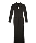 ODD MUSE Black Zip Detail Midi Dress, size UK S — front