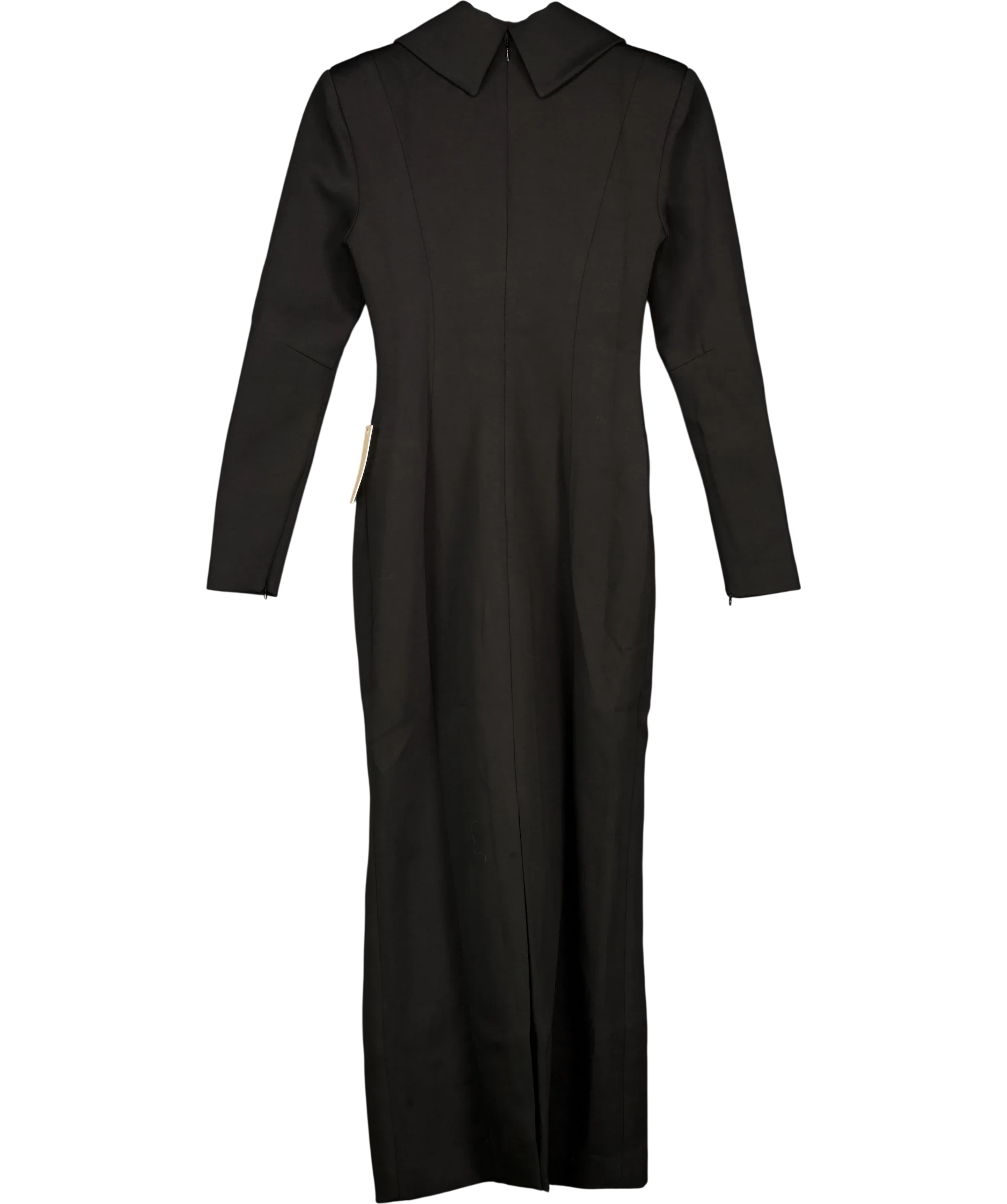 ODD MUSE Black Zip Detail Midi Dress, size UK S — back