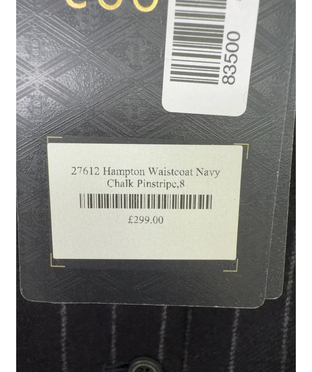 HOLLAND COOPER navy Hampton Waistcoat, size UK 8 — label