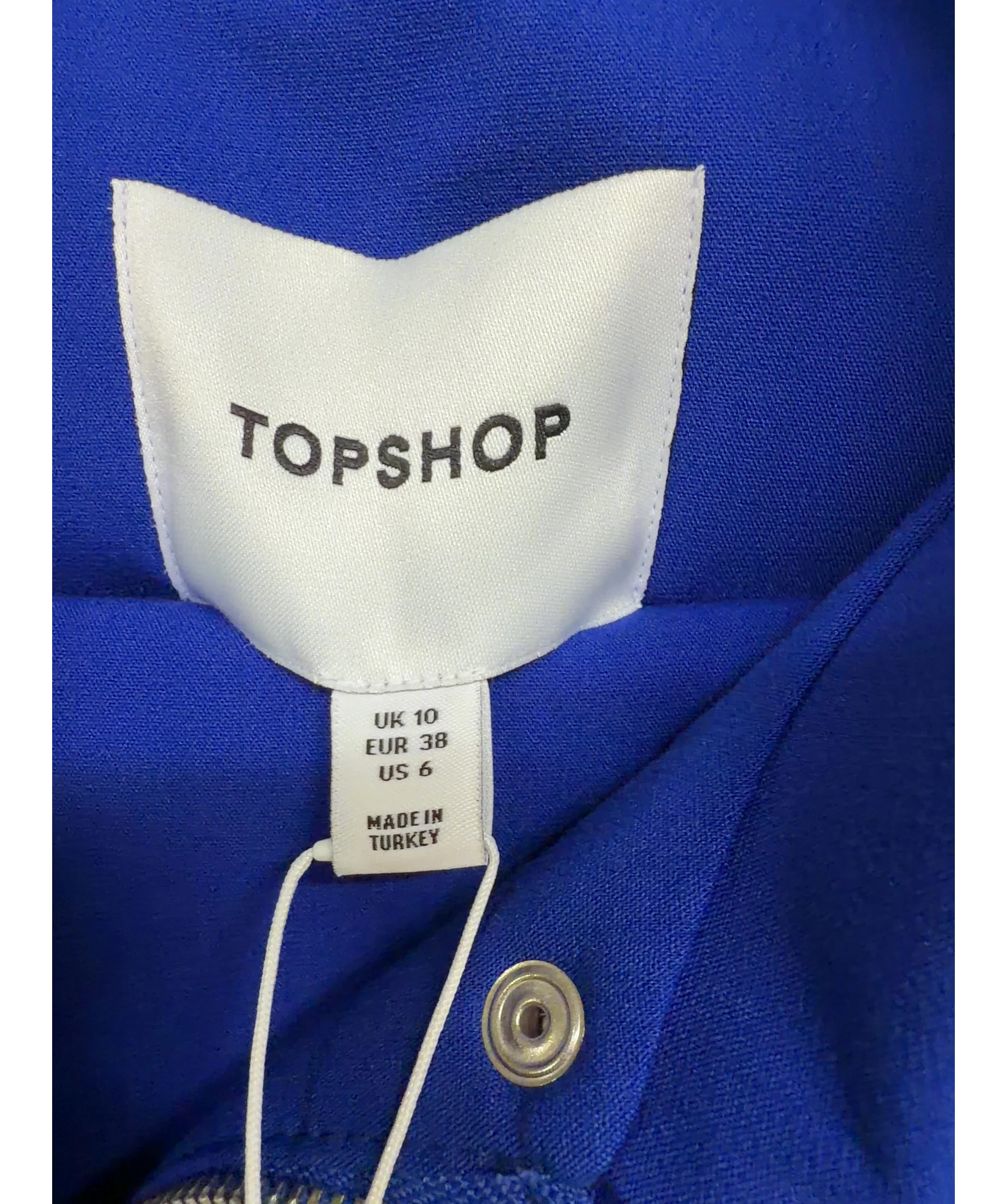 TOPSHOP Blue Colour, size UK 10 — care label