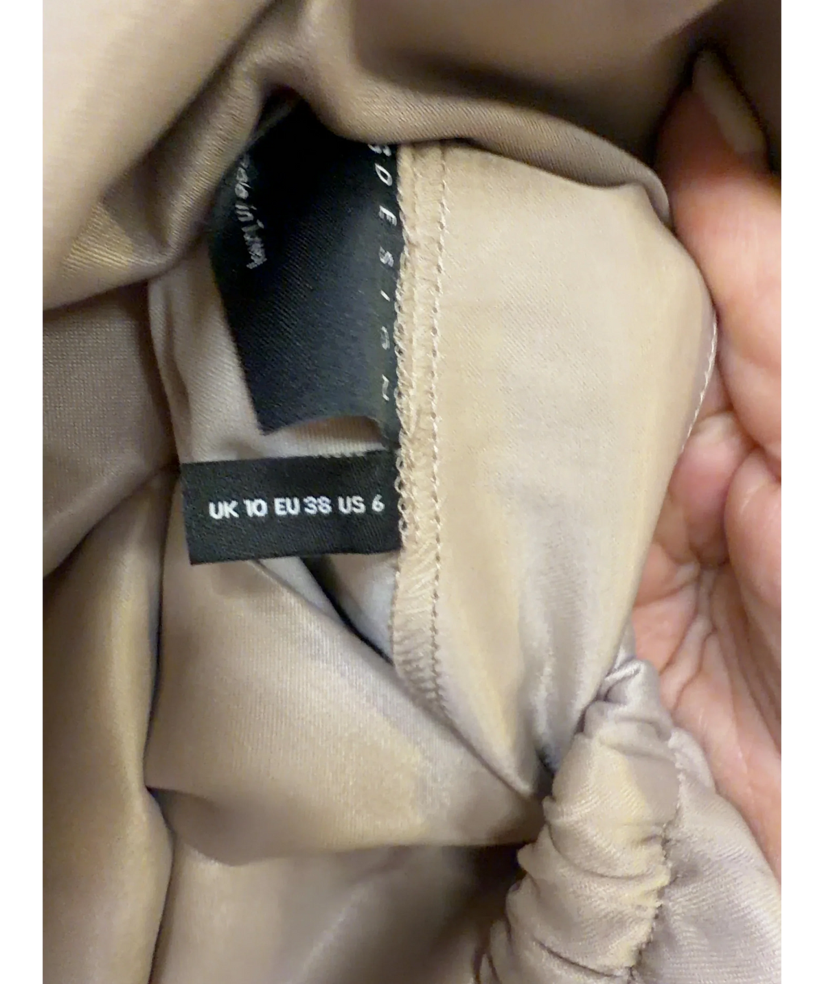 ASOS Beige Colour, size UK 10 — fabric detail