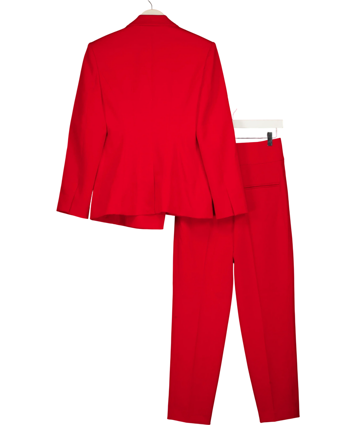 KAREN MILLEN Red Trim Detail Tailored Single Breasted Blazer and matching trouser set, size UK S/M — back