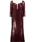 BARDOT Emmeline Plunging Off-the-shoulder Sequin Midi Dress - Burgundy Red UK 14