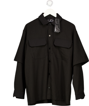 The Couture Club Black Doubled Layer Shirt UK M