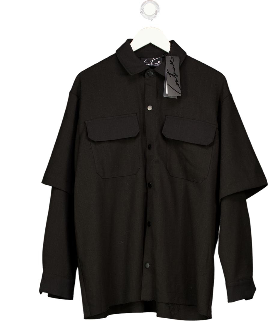The Couture Club Black Doubled Layer Shirt UK M