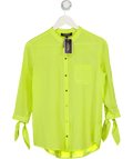 Juicy Couture Yellow Y680 Button Down Tie Cuff Blouse UK 6