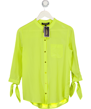 Juicy Couture Yellow Silk Button Down Tie Cuff Blouse UK 6