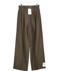 TOPSHOP Brown High Waisted Two Pleat Herringbone Pleated Front Trouser UK 10