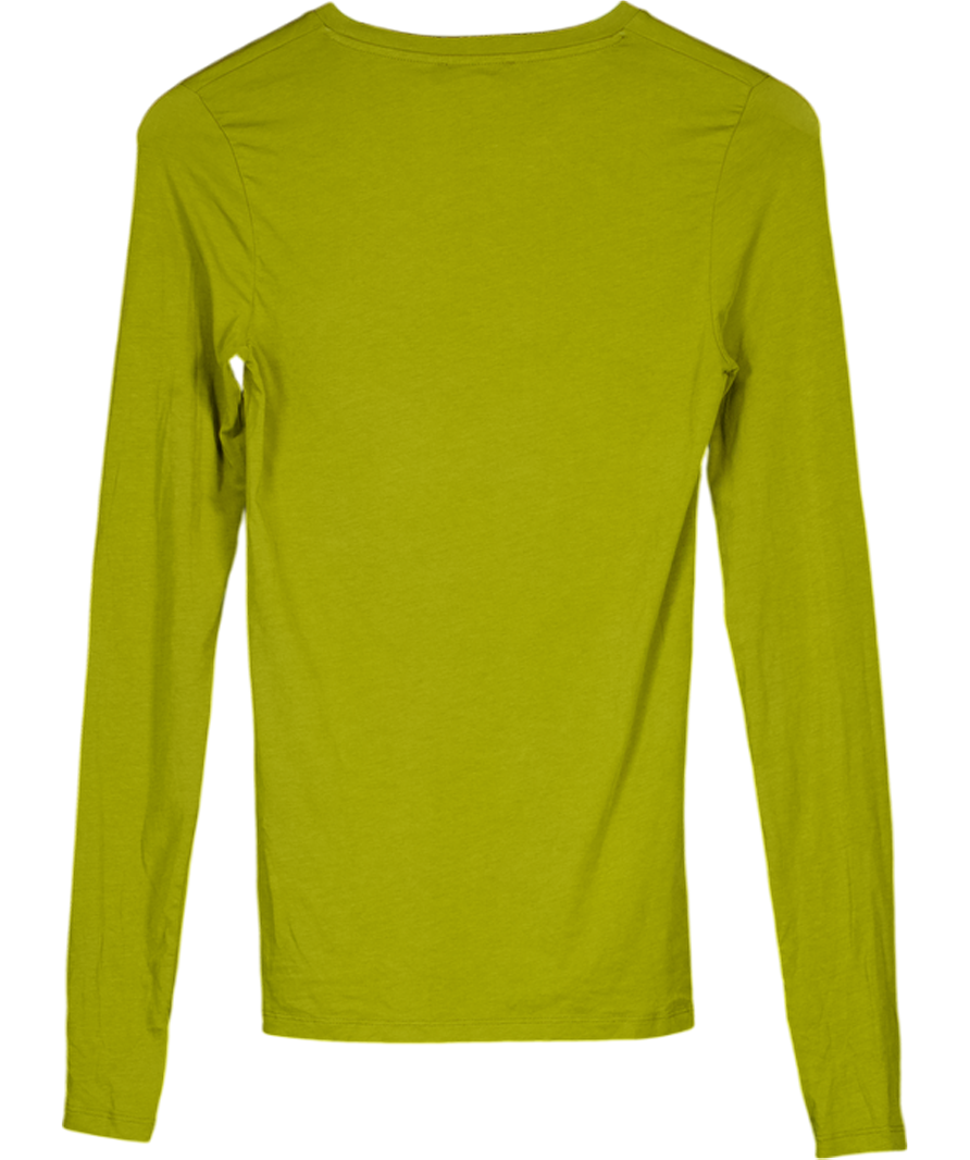 COS Green Cotton Long-sleeved Top UK S