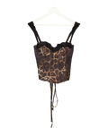MARS THE LABEL Brown The Jayde Corset Top In Leopard Print UK 10