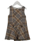 Patachou Grey Square Neck Tartan Smock Dress 4 Years