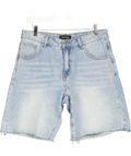 WHITE FOX Blue Denim Longer Length Shorts UK L
