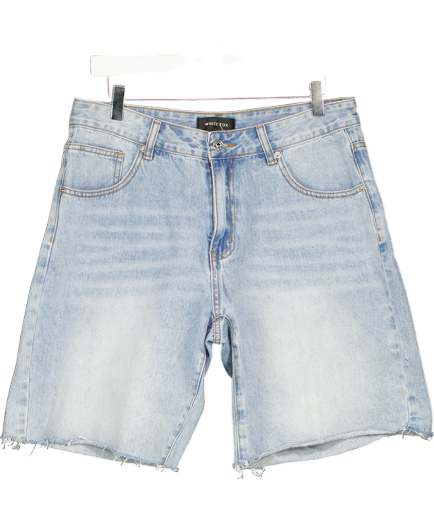 WHITE FOX Blue Denim Longer Length Shorts UK L